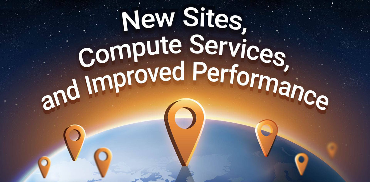 Novos sites, serviços de computação e desempenho melhorado
